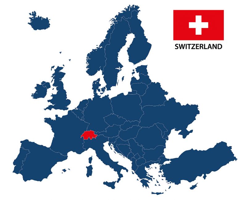 Europakarte Schweiz 3dinform